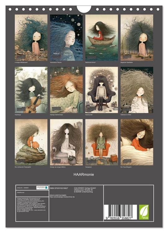 Produktbild: HAARmonie (Wandkalender 2026 DIN A4 hoch), CALVENDO Monatskalender