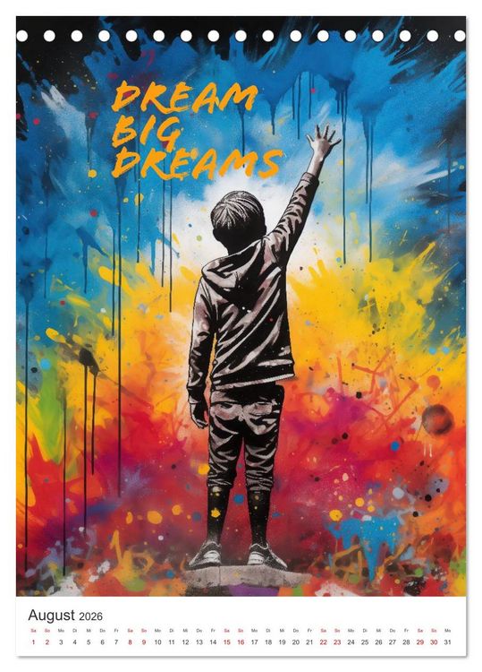Produktbild: STREETART Neu Erleben Ein KI-Kunstkalender (Tischkalender 2026 DIN A5 hoch), CALVENDO Monatskalender