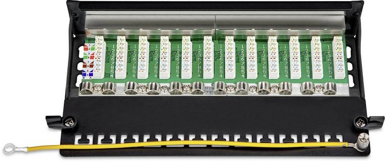Produktbild: Renkforce 12 Port Netzwerk-Patchbox CAT 6 1 HE Best&uuml;ckt