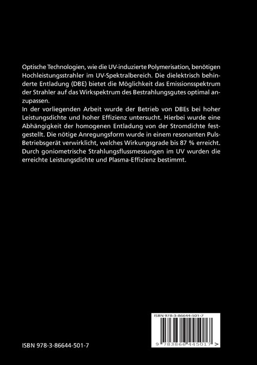 Produktbild: Effizienter Betrieb von Xenon-Excimer-Entladungen bei hoher Leistungsdichte