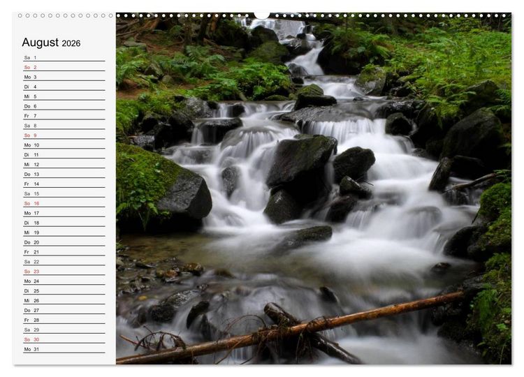Produktbild: Wildwasser. Gebirgsb&auml;che und Wasserf&auml;lle (hochwertiger Premium Wandkalender 2026 DIN A2 quer), Kunstdruck in Hochglanz