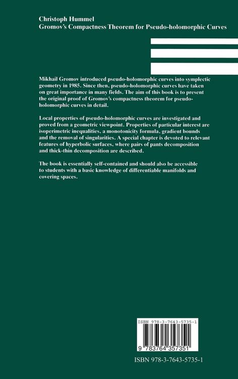 Produktbild: Gromov&rsquo;s Compactness Theorem for Pseudo-holomorphic Curves