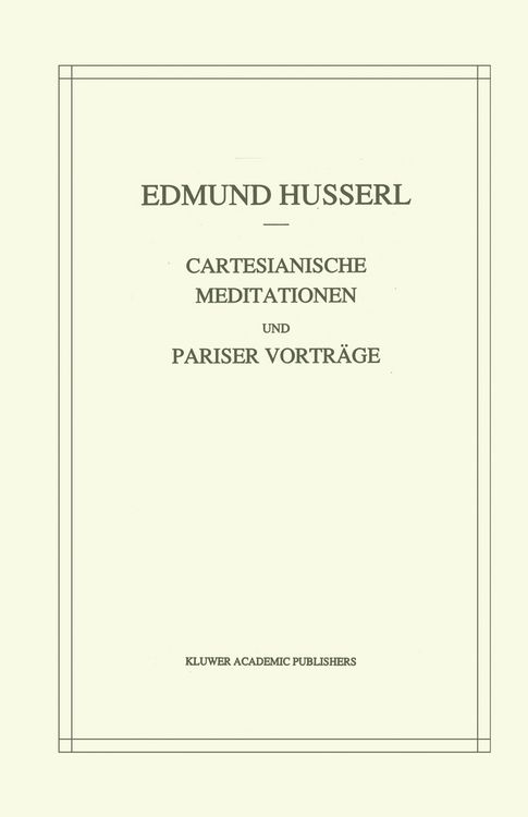Produktbild: Cartesianische Meditationen und Pariser Vortrage