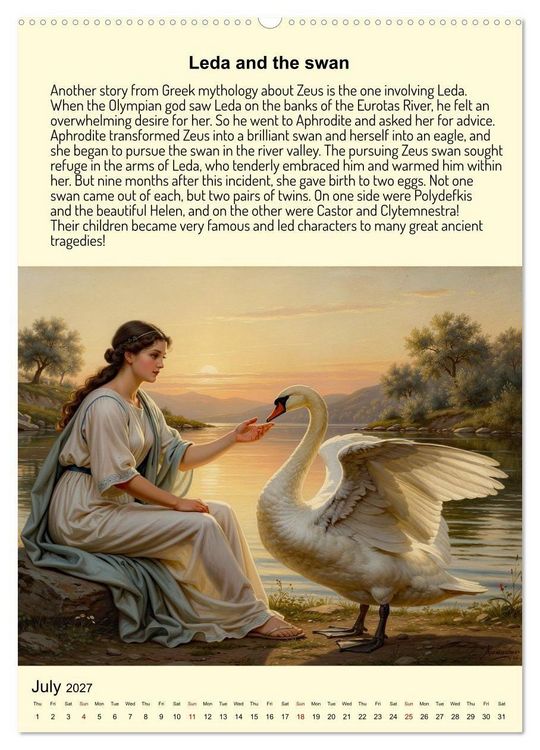 Produktbild: Legends of the Greek Mythology (High Quality Premium Wall Calendar 2027 DIN A2 portrait),CALVENDO 12 Month Wall Calendar