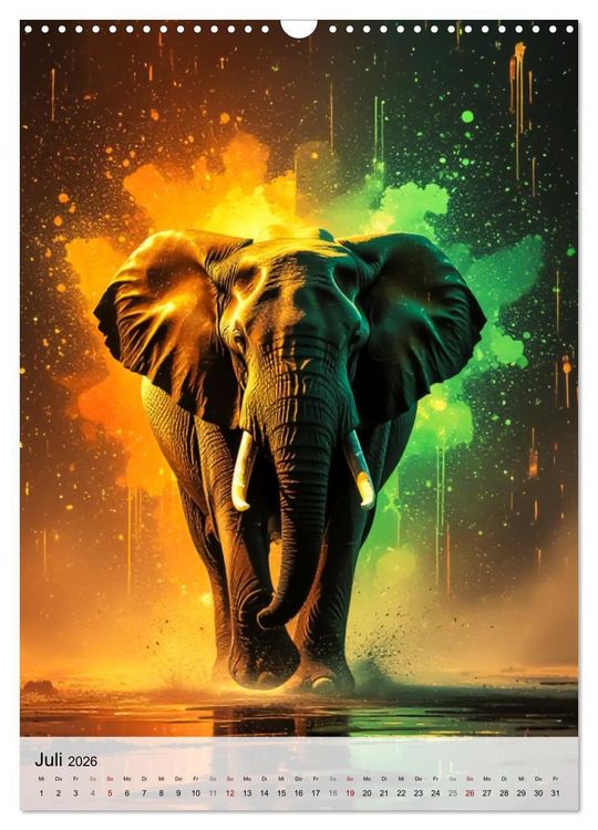Produktbild: Neon Wildlife (Wandkalender 2026 DIN A3 hoch), CALVENDO Monatskalender