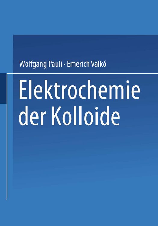 Produktbild: Elektrochemie der Kolloide