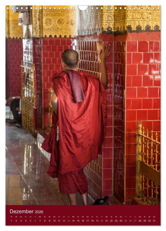 Produktbild: MYANMAR SPIRITUELL 2026 (Wandkalender 2026 DIN A3 hoch), CALVENDO Monatskalender