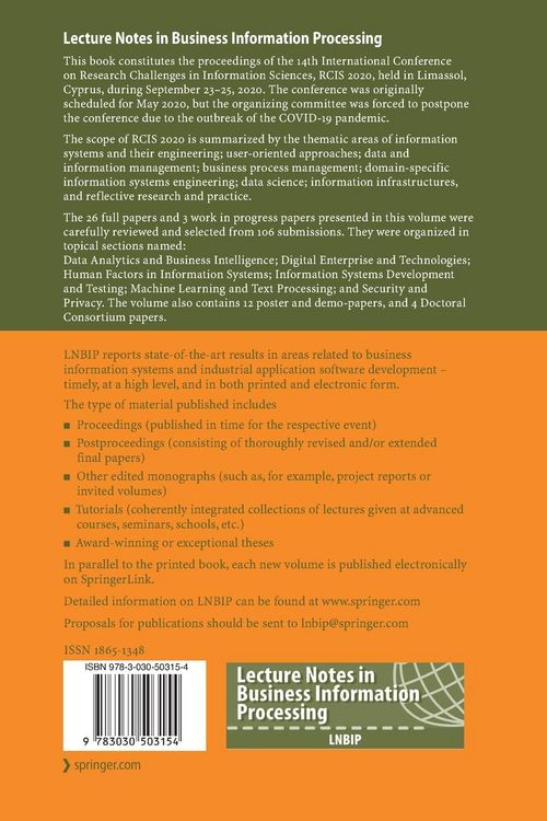 Produktbild: Research Challenges in Information Science