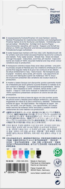 Produktbild: Faber-Castell Tuschestift Dual Marker Goldfaber Aqua, 6er Set
