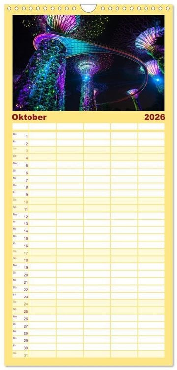 Produktbild: Familienplaner 2026 - Singapur: Zwischen Wolkenkratzern und Superb&auml;umen mit 5 Spalten (Wandkalender, 21 x 45 cm) CALVENDO