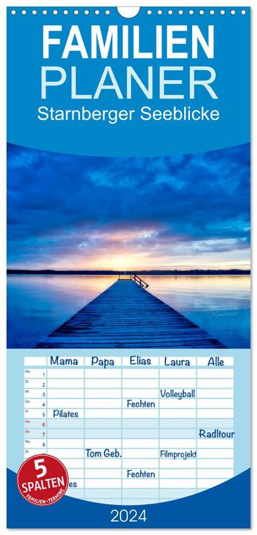 Produktbild: Familienplaner 2026 - Starnberger Seeblicke mit 5 Spalten (Wandkalender, 21 x 45 cm) CALVENDO