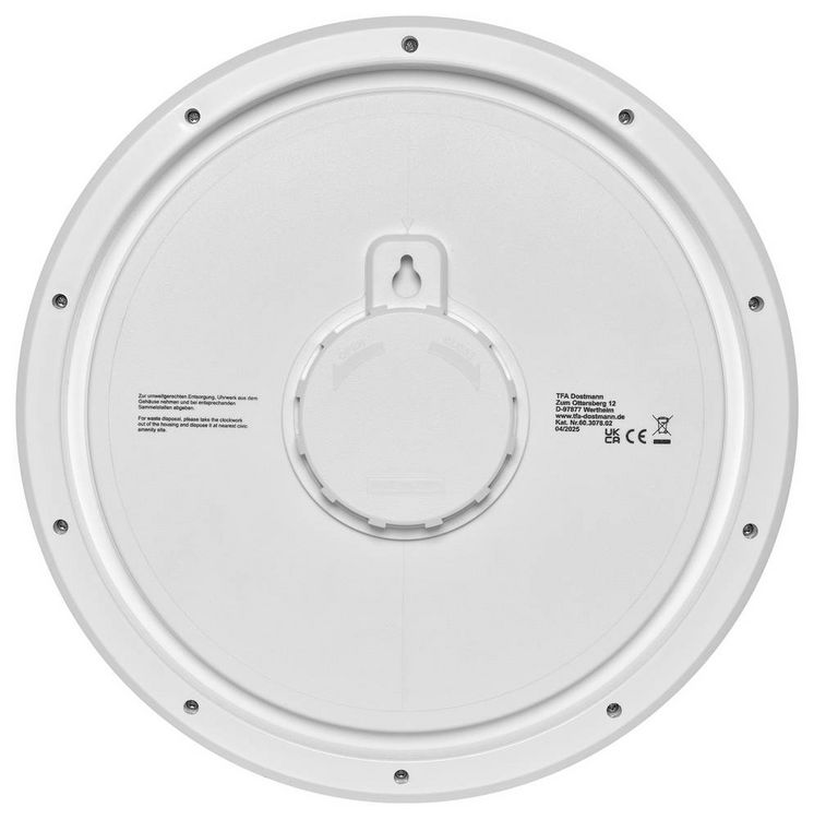 Produktbild: TFA Dostmann 60.3078.02 Quarz Outdooruhr 33mm x 52mm Wei&szlig; spritzwassergesch&uuml;tzt