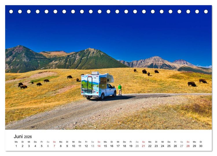 Produktbild: KANADA Mit dem Camper quer durch die Rockies (Tischkalender 2026 DIN A5 quer), CALVENDO Monatskalender