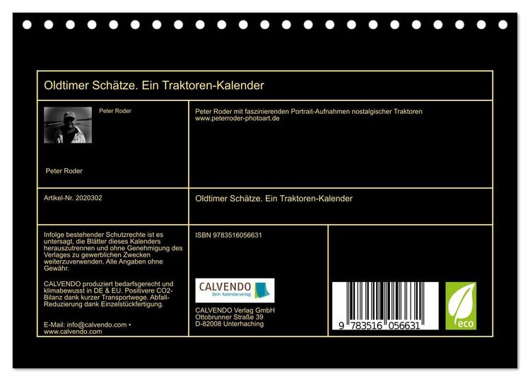 Produktbild: Oldtimer Sch&auml;tze. Ein Traktoren-Kalender (Tischkalender 2026 DIN A5 quer), CALVENDO Monatskalender