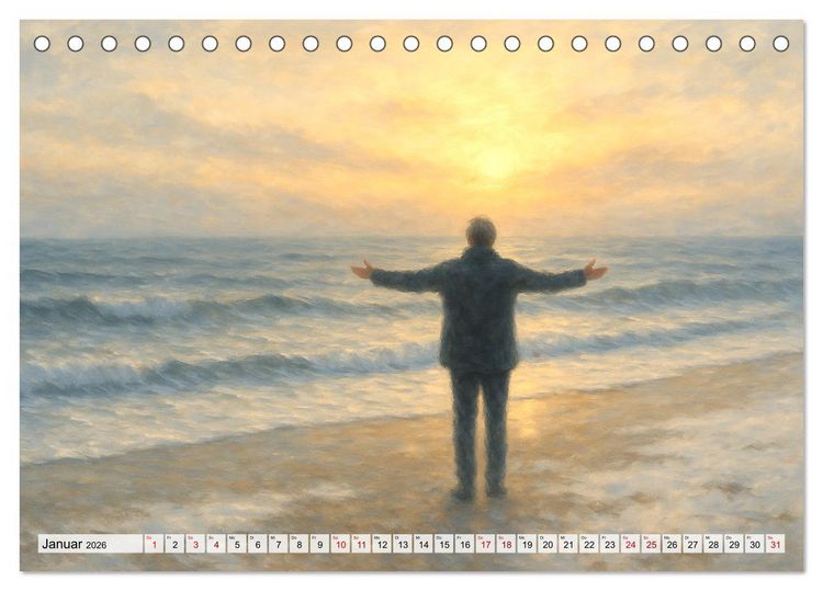 Produktbild: Ruhe finden - Der Anti-Stress-Kalender - Ein Jahr voller W&auml;rme und Achtsamkeit (Tischkalender 2026 DIN A5 quer), CALVENDO Monatskalender