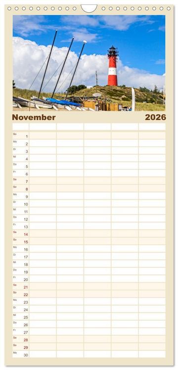 Produktbild: Familienplaner 2026 - NORDSEE-VERLIEBT mit 5 Spalten (Wandkalender, 21 x 45 cm) CALVENDO