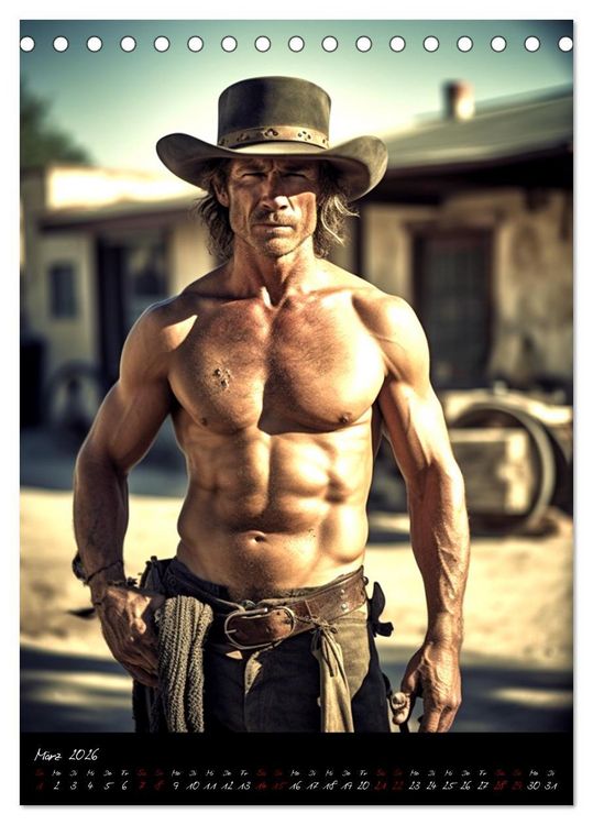 Produktbild: Starke Cowboys (Tischkalender 2026 DIN A5 hoch), CALVENDO Monatskalender
