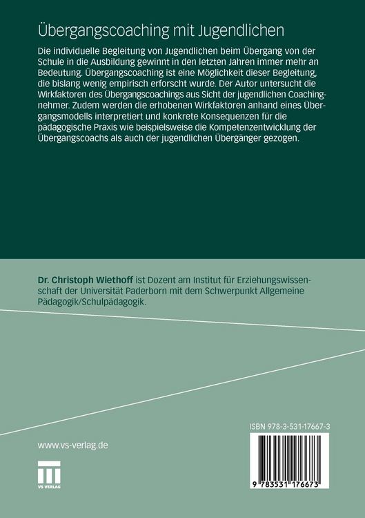 Produktbild: &Uuml;bergangscoaching mit Jugendlichen