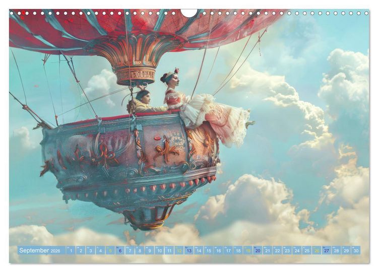 Produktbild: Ballonfahrt - Fantasie Stil (Wandkalender 2026 DIN A3 quer), CALVENDO Monatskalender