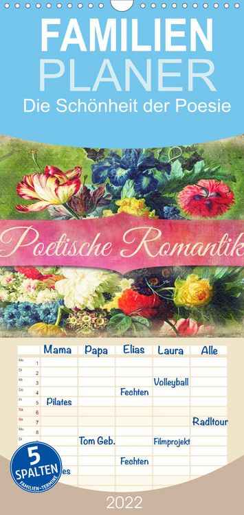 Produktbild: Poetische Romantik - Familienplaner hoch (Wandkalender 2022 , 21 cm x 45 cm, hoch)