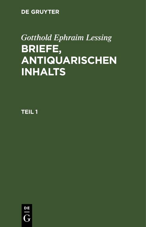 Produktbild: Briefe, antiquarischen Inhalts. Teil 1
