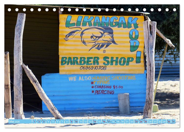 Produktbild: Barbershops in Afrika (Tischkalender 2026 DIN A5 quer), CALVENDO Monatskalender