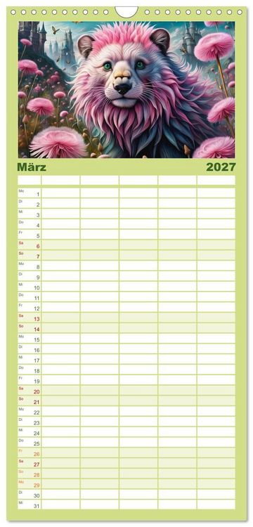 Produktbild: Familienplaner 2027 - Verborgene Welten: Arkanum der mystischen Tierwesen mit 5 Spalten (Wandkalender, 21 x 45 cm) CALVENDO