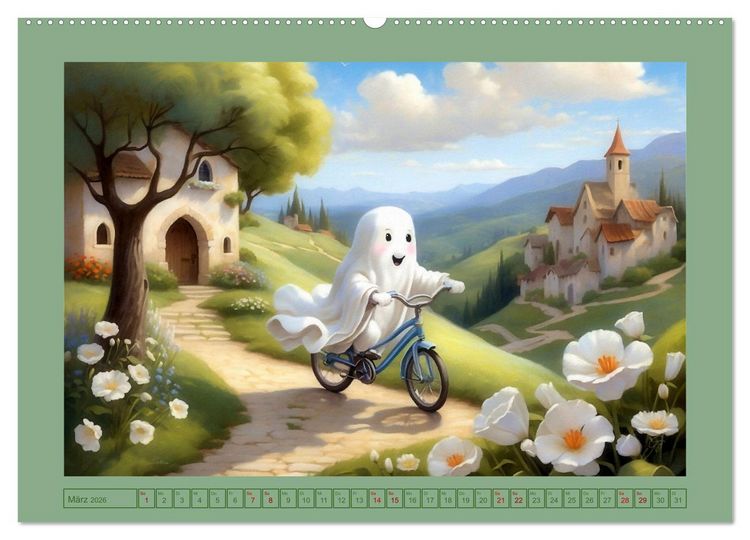 Produktbild: Korbinian, der kleine Geist (Wandkalender 2026 DIN A2 quer), CALVENDO Monatskalender