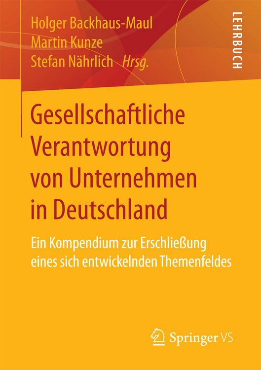Produktbild: Gesellschaftliche Verantwortung von Unternehmen in Deutschland