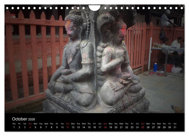 Produktbild: Monuments of Nepal 2026 (Wall Calendar 2026 DIN A4 landscape), CALVENDO 12 Month Wall Calendar