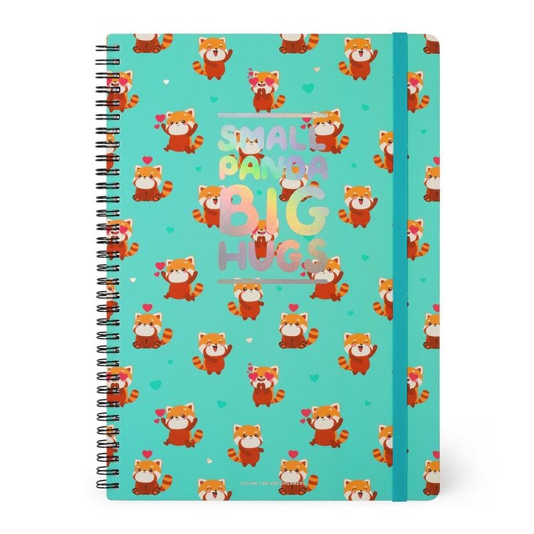 Produktbild: Legami Notizbuch liniert mit Spiralbindung - Maxi - Roter Panda