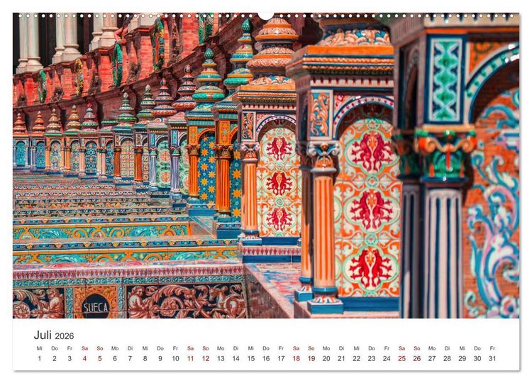 Produktbild: Sevilla - Atemberaubende Architektur (hochwertiger Premium Wandkalender 2026 DIN A2 quer), Kunstdruck in Hochglanz