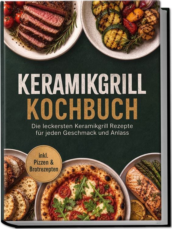 Produktbild: Keramikgrill Kochbuch: Die leckersten Keramikgrill Rezepte f&uuml;r jeden Geschmack und Anlass &ndash; inkl. Pizzen & Brotrezepten