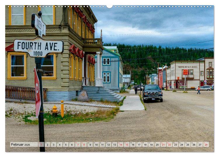 Produktbild: Willkommen in Dawson City - Die legend&auml;re Goldgr&auml;berstadt am Yukon (hochwertiger Premium Wandkalender 2026 DIN A2 quer), Kunstdruck in Hochglanz