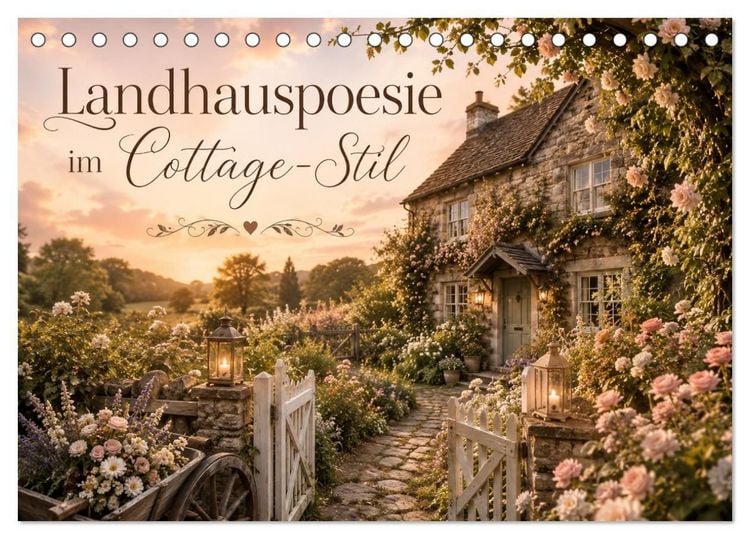 Produktbild: Landhauspoesie im Cottage-Stil (Tischkalender 2027 DIN A5 quer), CALVENDO Monatskalender