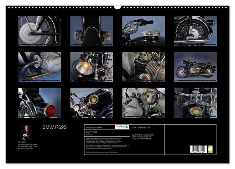 Produktbild: BMW R69S (Wandkalender 2025 DIN A2 quer), CALVENDO Monatskalender