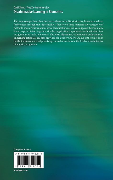 Produktbild: Discriminative Learning in Biometrics