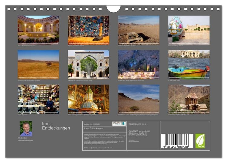 Produktbild: Iran - Entdeckungen (Wandkalender 2026 DIN A4 quer), CALVENDO Monatskalender