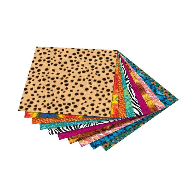 Produktbild: Folia  Faltbl&auml;tter WILDLIFE 80g/m&sup2;, 15x15cm, 50 Blatt, 10 Motive sortiert