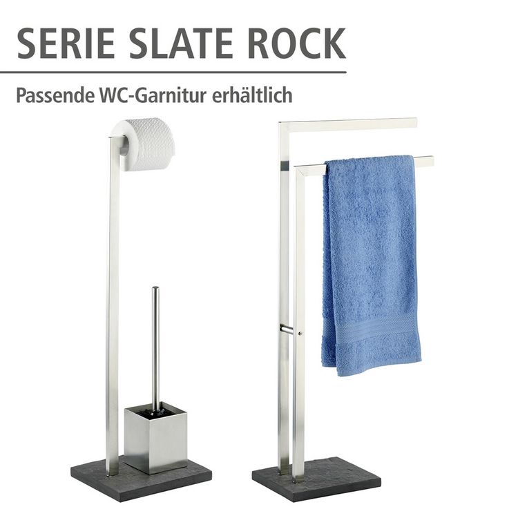 Produktbild: Handtuchst&auml;nder Mod. Slate-Rock mit 2 Armen Edelstahl, Kleiderst&auml;nder, rostfrei