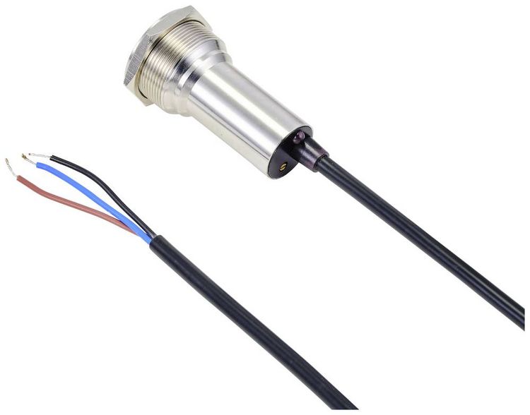 Produktbild: TRU COMPONENTS TC-10091084 ONPOW91-25D10BYSSNR6-24VDC Ber&uuml;hrungsloser Schalter 6 V, 24 V 300 mA 1 x Aus/(Ein) tastend Rot 1 St.