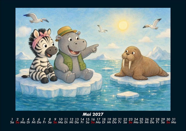 Produktbild: Zara & Sash in der Polarwelt 2027 Fotokalender DIN A4