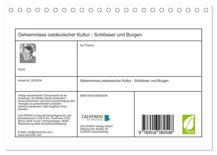 Produktbild: Geheimnisse ostdeutscher Kultur - Schl&ouml;sser und Burgen (Tischkalender 2026 DIN A5 quer), CALVENDO Monatskalender