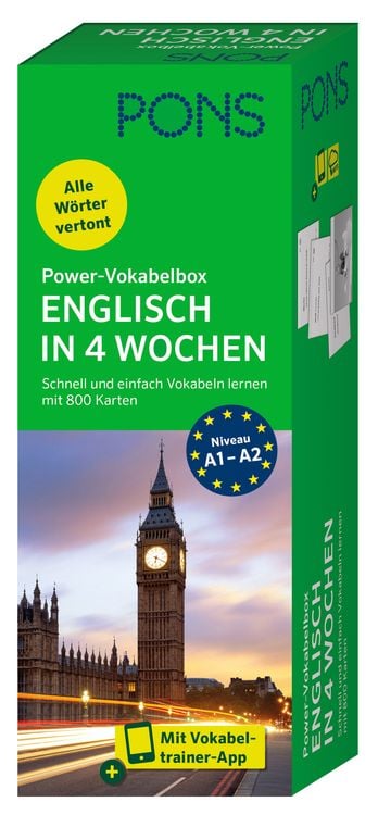 Produktbild: PONS Power-Vokabelbox Englisch in 4 Wochen