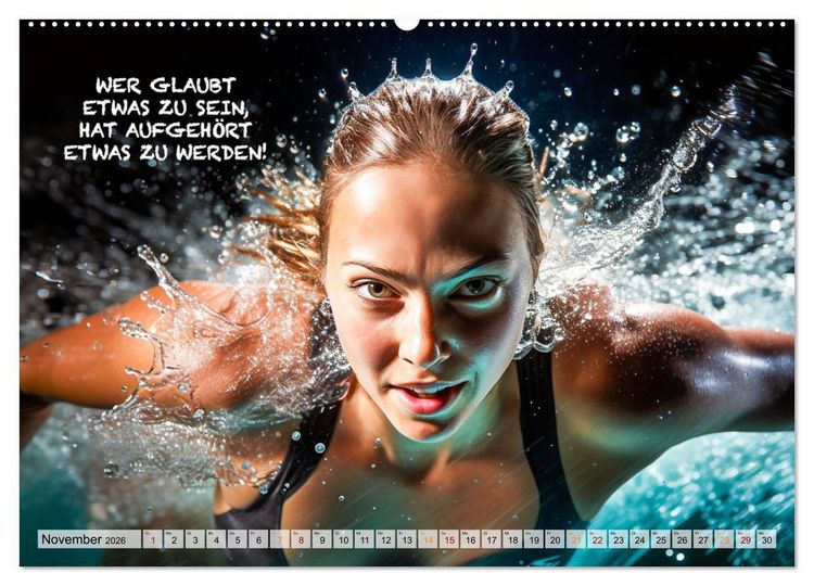 Produktbild: Schwimmen und Motivation (Wandkalender 2026 DIN A2 quer), CALVENDO Monatskalender