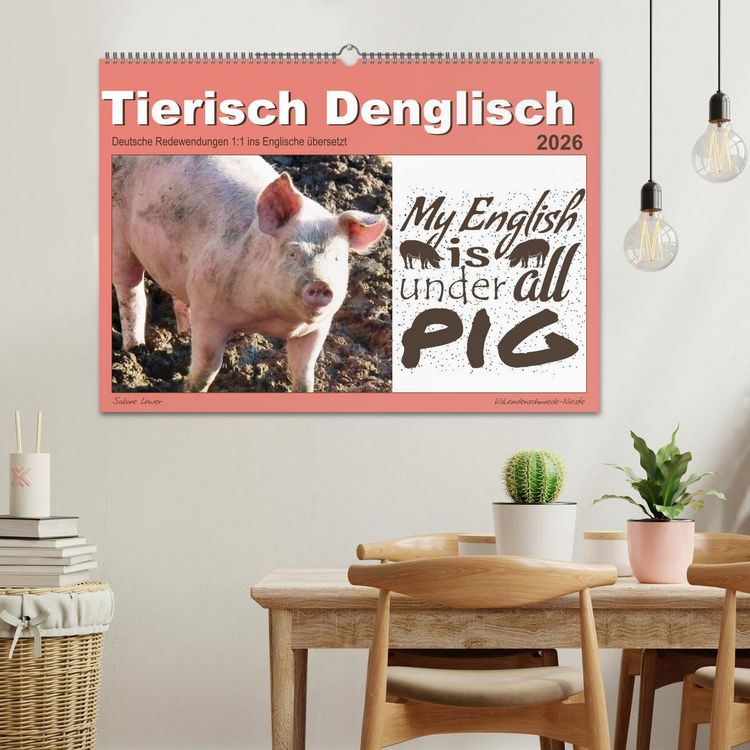 Produktbild: Tierisch Denglisch (Wandkalender 2026 DIN A2 quer), CALVENDO Monatskalender