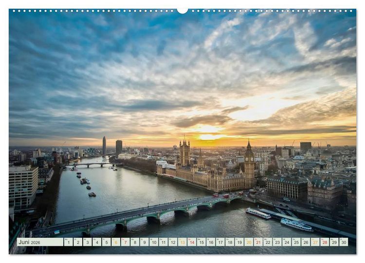Produktbild: B&uuml;hne frei f&uuml;r London und die Themse (hochwertiger Premium Wandkalender 2026 DIN A2 quer), Kunstdruck in Hochglanz