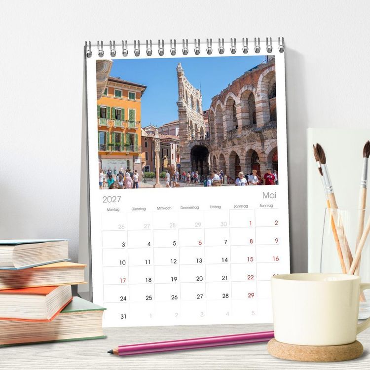 Produktbild: Tischplaner 2027 - Italien - zwischen Dolomiten und Amalfik&uuml;ste (A5 Tischkalender zum Aufstellen) CALVENDO