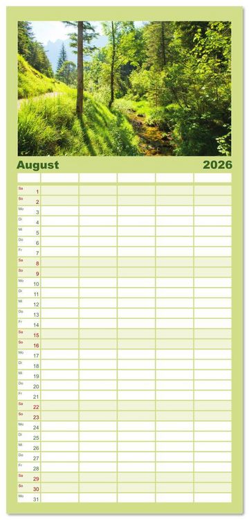 Produktbild: Familienplaner 2026 - MITTENWALD Eine Perle im Oberen Isartal mit 5 Spalten (Wandkalender, 21 x 45 cm) CALVENDO