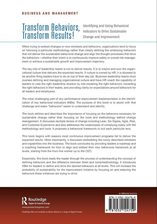 Produktbild: Transform Behaviors, Transform Results!